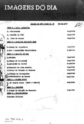 TV Tupi [emissora]. Diário de São Paulo na T.V. [programa]. Roteiro [televisivo], 30 dez. 1960.