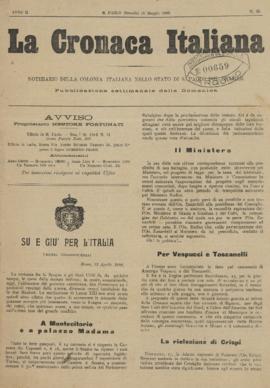 La Cronaca italiana [jornal], a. 2, n. 35. São Paulo-SP, 15 mai. 1898.