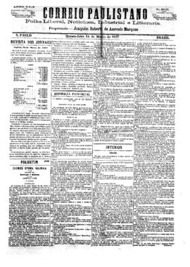 Correio paulistano [jornal], [s/n]. São Paulo-SP, 15 mar. 1877.