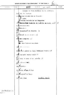 TV Tupi [emissora]. Ultra Notícias [programa]. Roteiro [televisivo], 17 jun. 1969.
