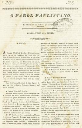 O Farol Paulistano [jornal], n. 231. São Paulo-SP, 22 jul. 1829.