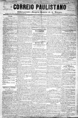 Correio paulistano [jornal], [s/n]. São Paulo-SP, 28 nov. 1882.