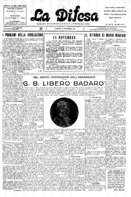 La Difesa [jornal], a. 6, n. 332. São Paulo-SP, 15 nov. 1930.