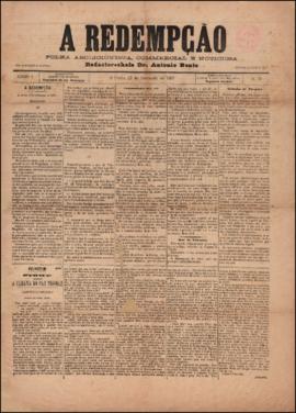 A Redempção [jornal], a. 1, n. 16. São Paulo-SP, 27 fev. 1887.