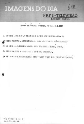 TV Tupi [emissora]. Revista Feminina [programa]. Roteiro [televisivo], 03 jan. 1963.
