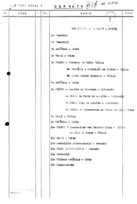 TV Tupi [emissora]. Diário de São Paulo na T.V. [programa]. Roteiro [televisivo], 02 fev. 1965.