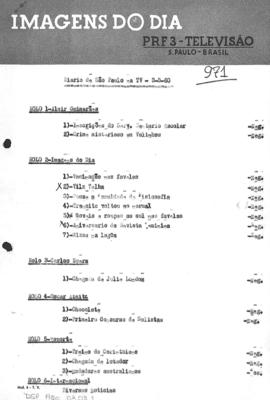TV Tupi [emissora]. Diário de São Paulo na T.V. [programa]. Roteiro [televisivo], 03 mar. 1960.