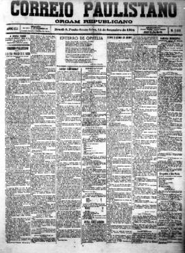 Correio paulistano [jornal], [s/n]. São Paulo-SP, 14 set. 1894.