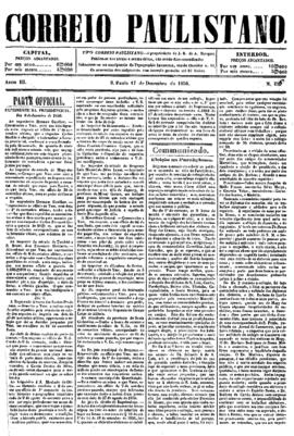Correio paulistano [jornal], [s/n]. São Paulo-SP, 17 dez. 1856.