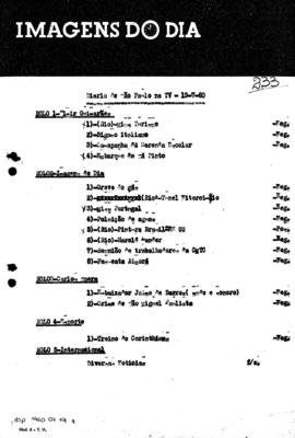 TV Tupi [emissora]. Diário de São Paulo na T.V. [programa]. Roteiro [televisivo], 19 jul. 1960.