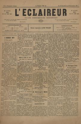 L´ Eclaireur [jornal], a. 1, n. 8. São Paulo-SP, 31 out. 1895.