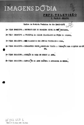 TV Tupi [emissora]. Revista Feminina [programa]. Roteiro [televisivo], 19 dez. 1961.