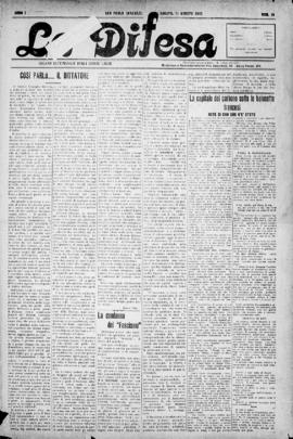 La Difesa [jornal], a. 1, n. 10. São Paulo-SP, 10 ago. 1923.