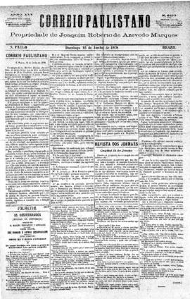 Correio paulistano [jornal], [s/n]. São Paulo-SP, 16 jun. 1878.