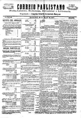 Correio paulistano [jornal], [s/n]. São Paulo-SP, 30 ago. 1877.