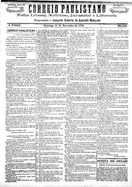 Correio paulistano [jornal], [s/n]. São Paulo-SP, 12 nov. 1876.