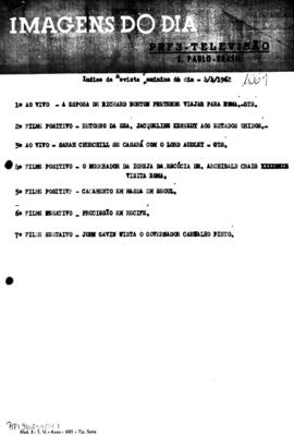 TV Tupi [emissora]. Revista Feminina [programa]. Roteiro [televisivo], 04 abr. 1962.