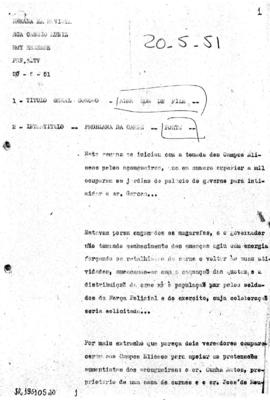 TV Tupi [emissora]. Semana em Revista [programa]. Roteiro [televisivo], 20 mai. 1951.