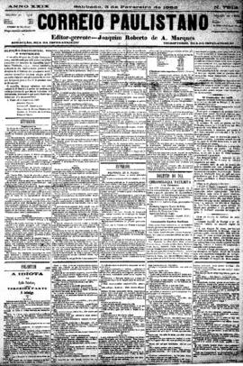 Correio paulistano [jornal], [s/n]. São Paulo-SP, 03 fev. 1883.