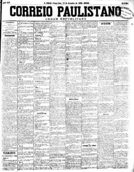 Correio paulistano [jornal], [s/n]. São Paulo-SP, 13 dez. 1898.