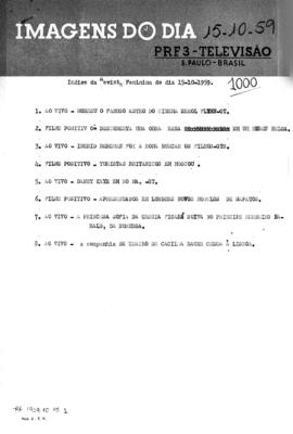 TV Tupi [emissora]. Revista Feminina [programa]. Roteiro [televisivo], 15 out. 1959.