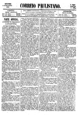 Correio paulistano [jornal], a. 2, n. 360. São Paulo-SP, 01 fev. 1856.
