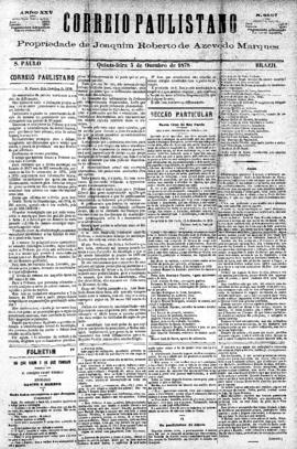 Correio paulistano [jornal], [s/n]. São Paulo-SP, 03 out. 1878.