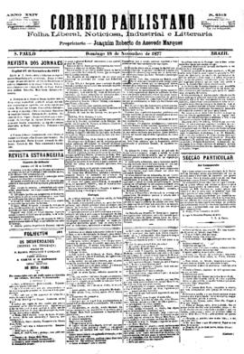 Correio paulistano [jornal], [s/n]. São Paulo-SP, 18 nov. 1877.