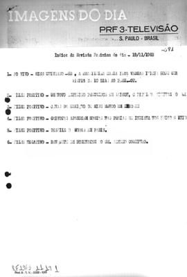 TV Tupi [emissora]. Revista Feminina [programa]. Roteiro [televisivo], 19 nov. 1963.