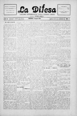 La Difesa [jornal], a. 3, n. 17. São Paulo-SP, 19 abr. 1925.