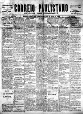 Correio paulistano [jornal], [s/n]. São Paulo-SP, 27 jul. 1892.