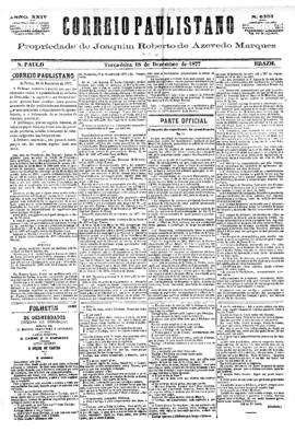 Correio paulistano [jornal], [s/n]. São Paulo-SP, 18 dez. 1877.