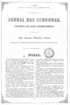 O Jornal das senhoras [jornal], a. 3, t. 5, [s/n]. Rio de Janeiro-RJ, 19 fev. 1854.