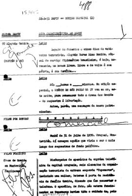TV Tupi [emissora]. Diário de São Paulo na T.V. [programa]. Roteiro [televisivo], 22 fev. 1971.