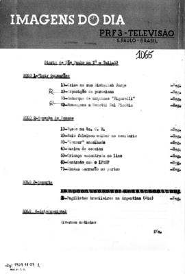 TV Tupi [emissora]. Diário de São Paulo na T.V. [programa]. Roteiro [televisivo], 07 nov. 1959.