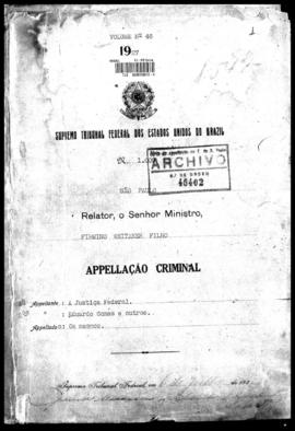 Processo... [apelação criminal], nª 1009/1927. [São Paulo-SP?], 1927. v. 46