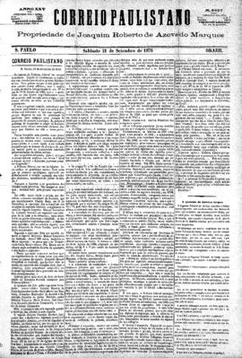 Correio paulistano [jornal], [s/n]. São Paulo-SP, 21 set. 1878.