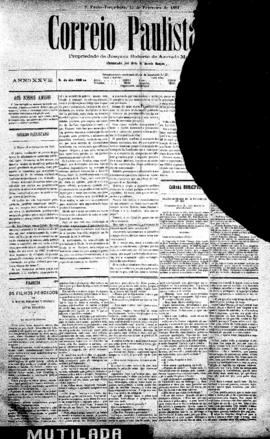 Correio paulistano [jornal], [s/n]. São Paulo-SP, 15 fev. 1881.