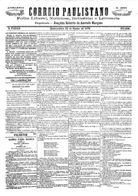 Correio paulistano [jornal], [s/n]. São Paulo-SP, 22 jun. 1876.