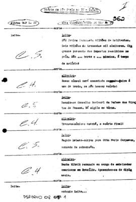 TV Tupi [emissora]. Diário de São Paulo na T.V. [programa]. Roteiro [televisivo], 05 ago. 1970.