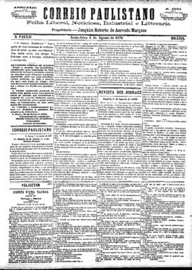 Correio paulistano [jornal], [s/n]. São Paulo-SP, 04 ago. 1876.