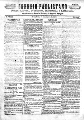 Correio paulistano [jornal], [s/n]. São Paulo-SP, 11 jan. 1876.