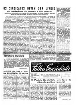 Folha socialista [jornal], a. 2, n. 27. São Paulo-SP, 15 mai. 1949.