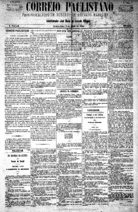 Correio paulistano [jornal], [s/n]. São Paulo-SP, 01 abr. 1880.