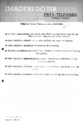 TV Tupi [emissora]. Revista Feminina [programa]. Roteiro [televisivo], 19 out. 1962.