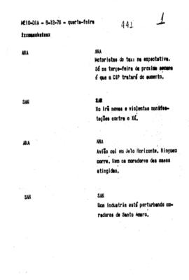 TV Tupi [emissora]. Meio Dia [programa]. Roteiro [televisivo], 06 dez. 1978.