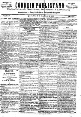 Correio paulistano [jornal], [s/n]. São Paulo-SP, 06 set. 1877.