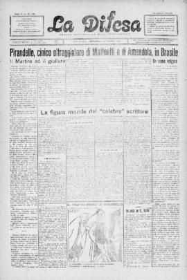 La Difesa [jornal], a. 4, n. 180. São Paulo-SP, 28 ago. 1927.