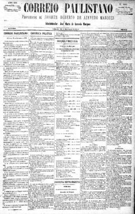 Correio paulistano [jornal], [s/n]. São Paulo-SP, 23 nov. 1878.