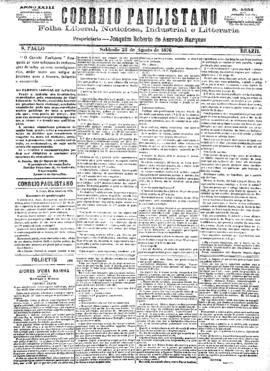 Correio paulistano [jornal], [s/n]. São Paulo-SP, 26 ago. 1876.